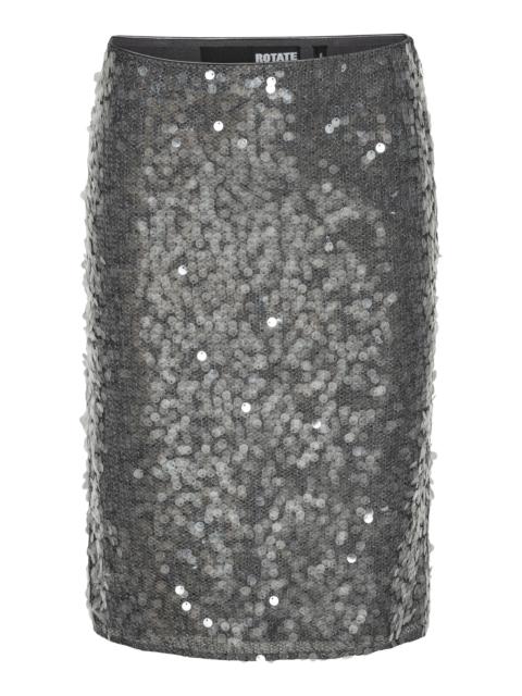 ROTATE net sequin skirt grey