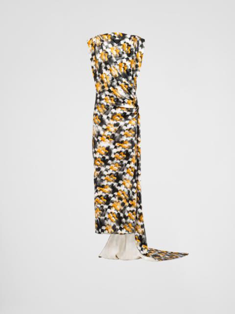 Prada Long printed satin dress