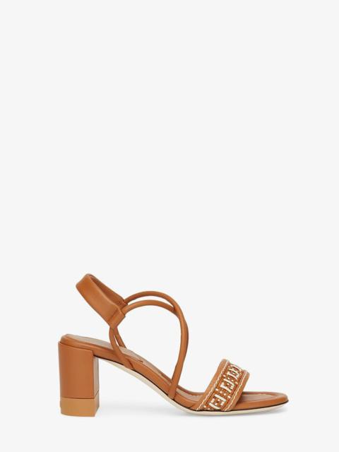 FENDI Brown leather sandals