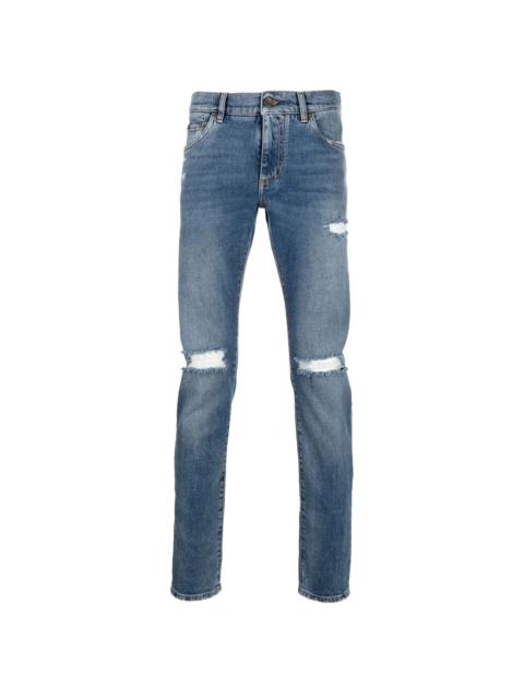 distressed-effect skinny jeans