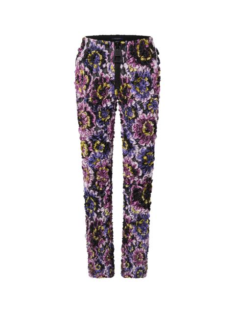 Louis Vuitton Floral Jacquard Smocked Zipper Pants