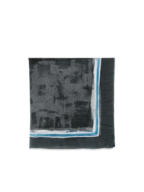 Faliero Sarti houndstooth-pattern frayed scarf