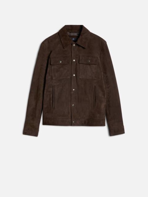 7 For All Mankind MODERN TRUCKER JACKET in Suede Espresso