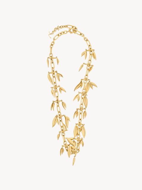 SAINT LAURENT WILLOW LEAF NECKLACE IN METAL