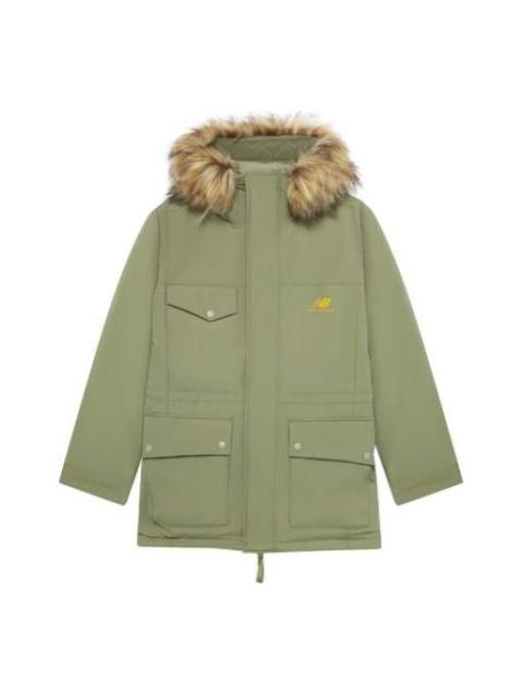 New Balance Fur Collar Warm Windproof Jacket 'Green' AMJ23371-FRO