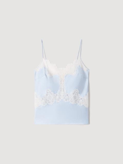 Sandro LINGERIE-STYLE TOP WITH LACE