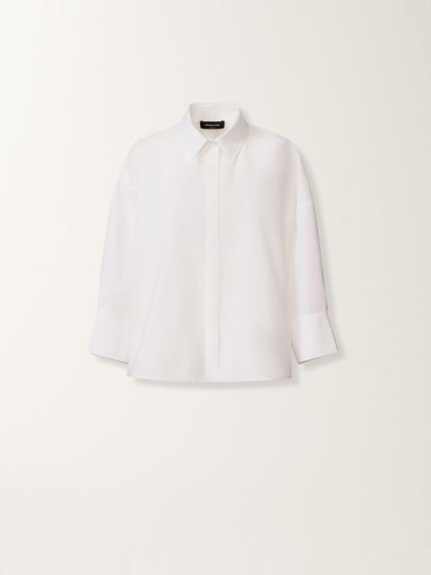 FABIANA FILIPPI Cropped shirt in optic white poplin