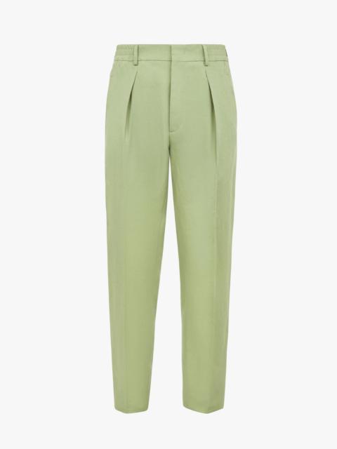 FENDI Green linen trousers