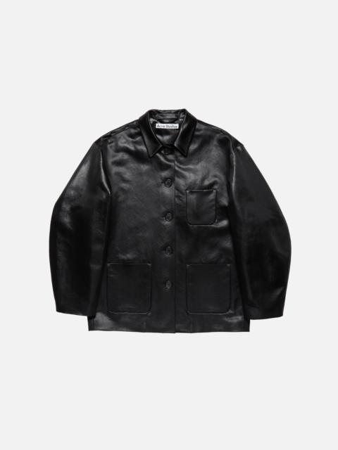Acne Studios Satin logo overshirt - Black
