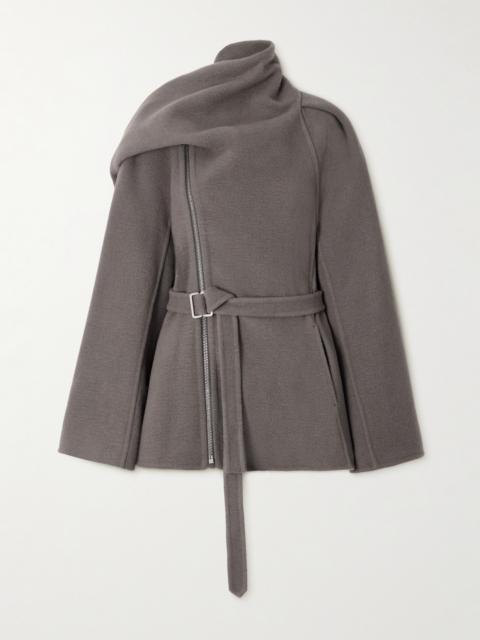 Rick Owens Scarf-detailed Belted Cashmere Jacket
