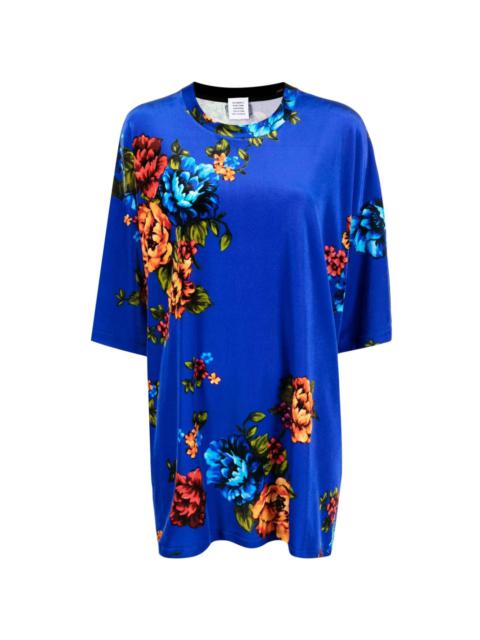 floral-print short-sleeve blouse