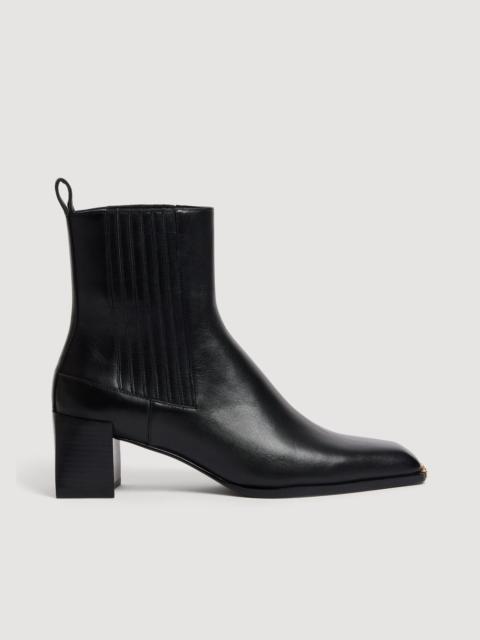Sandro SQUARE TOE LEATHER ANKLE BOOT