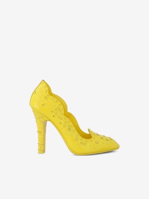Dolce & Gabbana crystal-embellished floral-embossed pumps