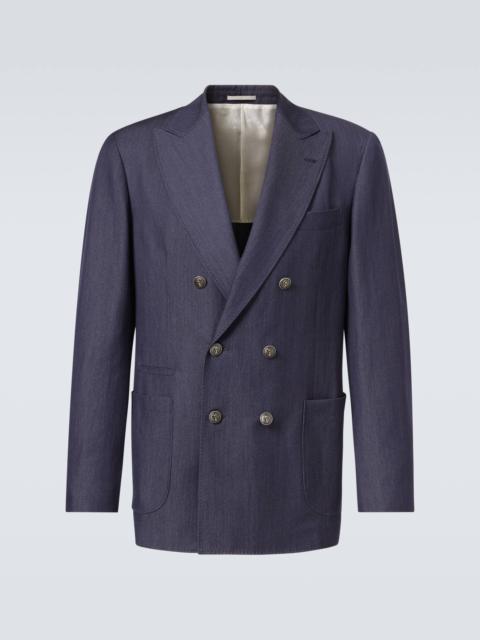 Brunello Cucinelli Wool, hemp, and silk suit jacket