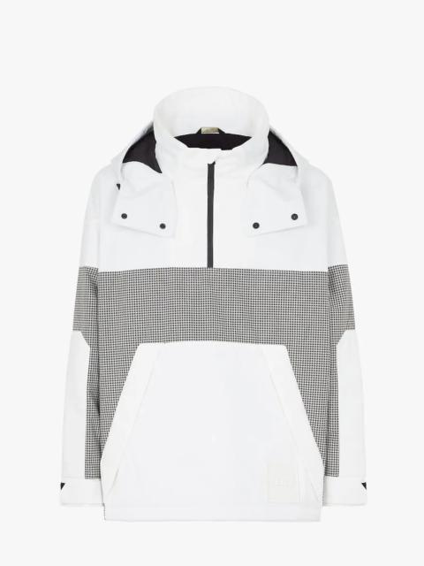 FENDI White and Vichy tech fabric anorak
