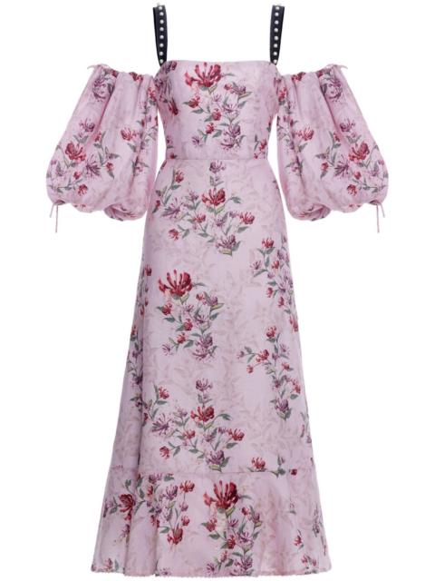 Agua by Agua Bendita Mercedes Wisteria midi dress
