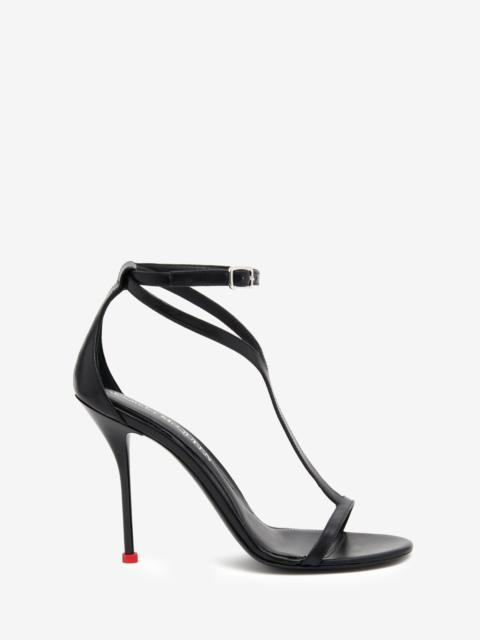 Alexander McQueen Women's Harness Sandal in Black/lust Red