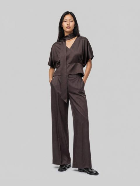 The Kooples TOP WITH A BROWN SATIN CRAVAT