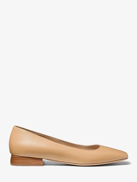 MICHAEL KORS COLLECTION Isabella Leather Skimmer Flat