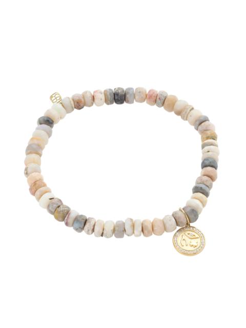 SYDNEY EVAN Women's Australian Opal, 14K Yellow Gold & 0.084 TCW Diamond Luck & Protection Charm Beaded Bracelet