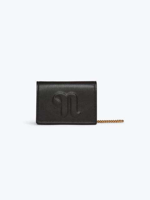 Nanushka THE CONCERTINA MINI - Card holder with chain - Black