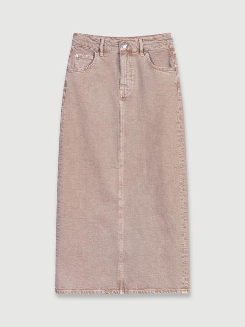 maje Long denim skirt