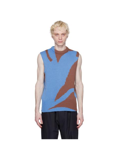 Jil Sander Blue Intarsia Vest