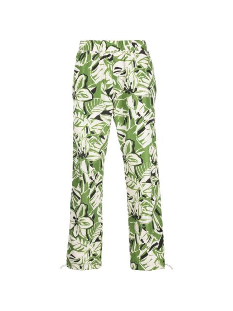floral-print straight-leg trousers