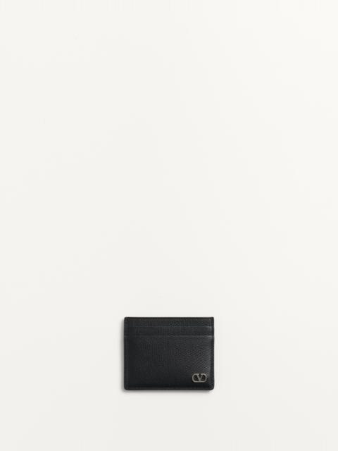 VLOGO SIGNATURE GRAINY CALFSKIN CARD HOLDER