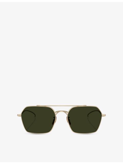 Oliver Peoples OV1365ST Square-Frame Metal Sunglasses