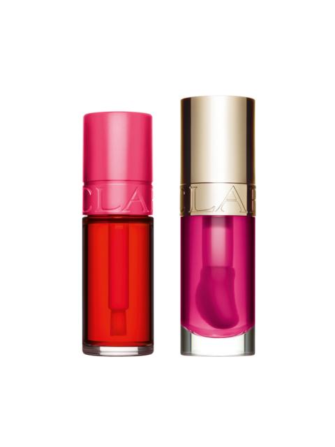 CLARINS Lip Oil & Stain Duo In Pink | Iconic Lip Comfort Oil & Water Lip Stain | For Hydrated, Visibly Plump