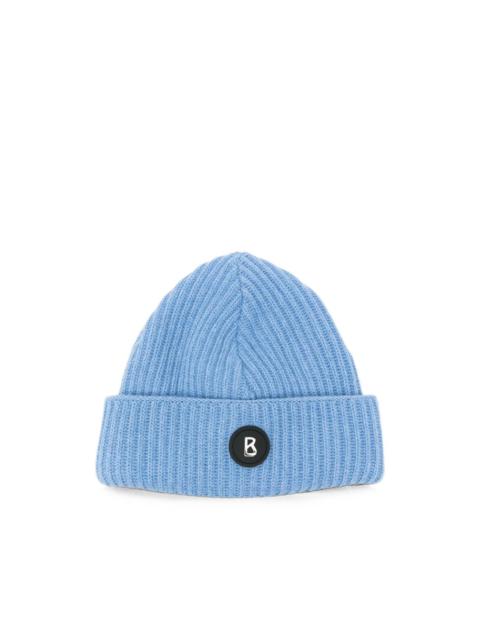 BOGNER Gustav logo-plaque ribbed-knit beanie hat