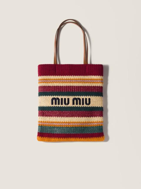 Miu Miu Raffia-effect woven tote bag