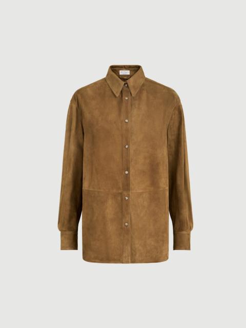 Brunello Cucinelli Suede shirt with monili