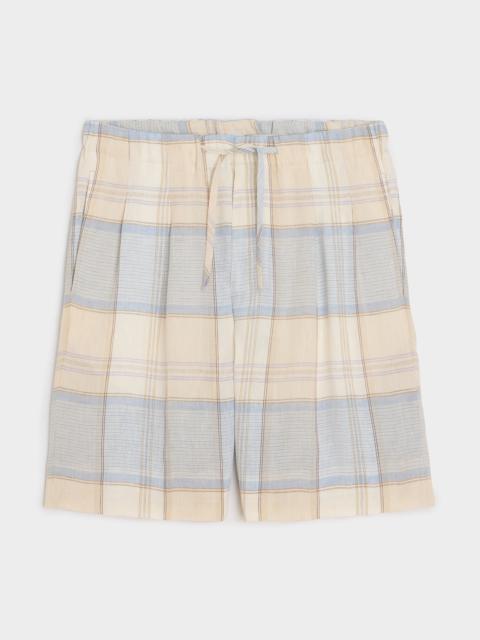 TODD SNYDER Italian Linen Plaid Leisure Short