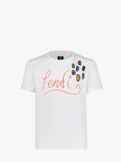 FENDI White jersey T-shirt