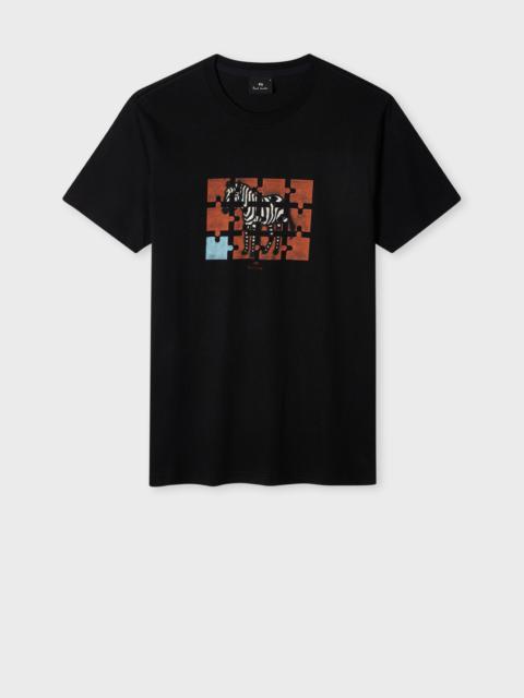 Paul Smith Slim-Fit Black 'Zebra Jigsaw' Print T-Shirt