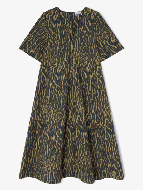 GANNI DRESS IN LEOPARD COTTON