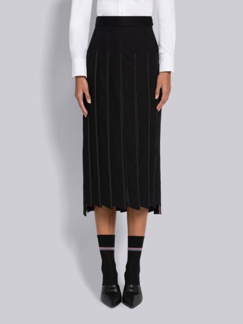 Thom Browne Twill Trompe L'oeil Tipping Pleated Skirt