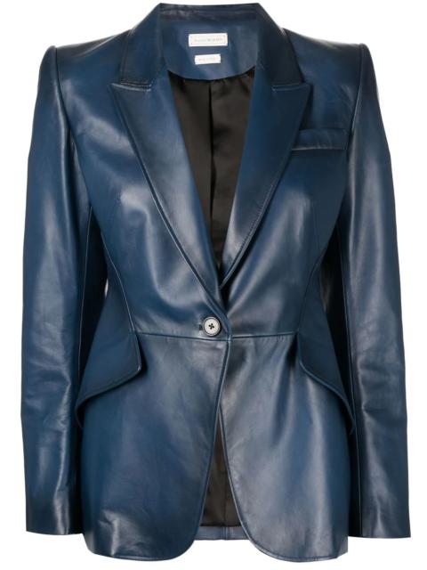 Alexander McQueen fitted leather blazer