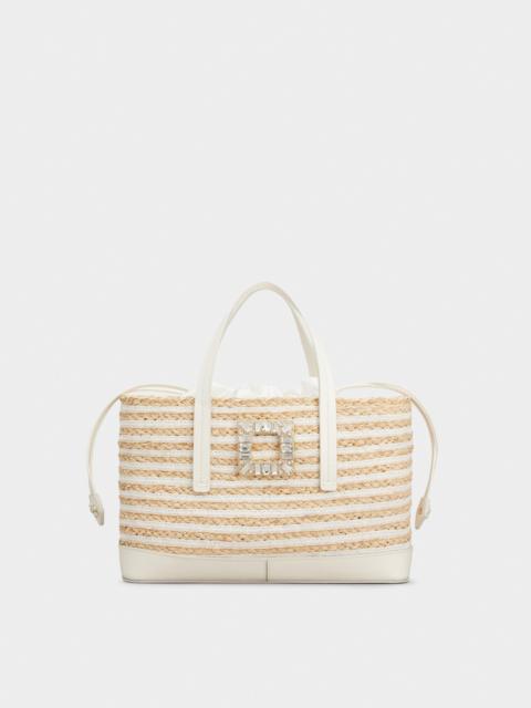 Roger Vivier Viv' Skate Shopping Bag in raffia