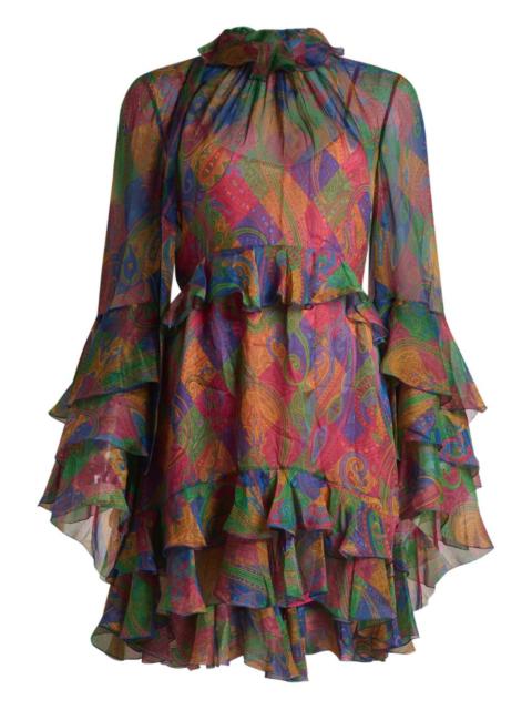 Etro geometric paisley-motif mini dress