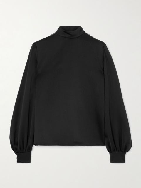 Loro Piana Carys embellished silk-satin blouse Black