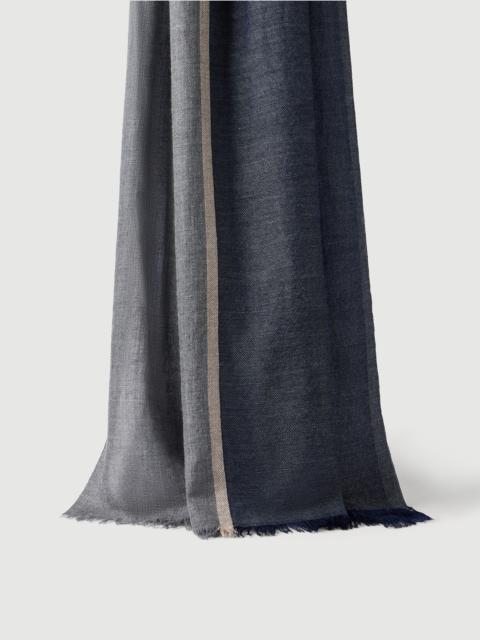 Brunello Cucinelli Cashmere and silk color block scarf