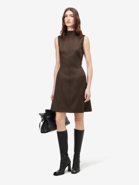 Alexander McQueen Women's Wool Barathea Mini Dress in Brown