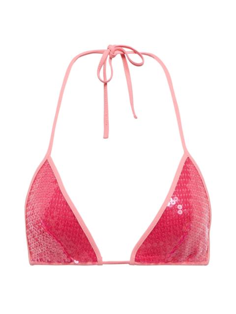 David Koma Sequined halterneck bralette
