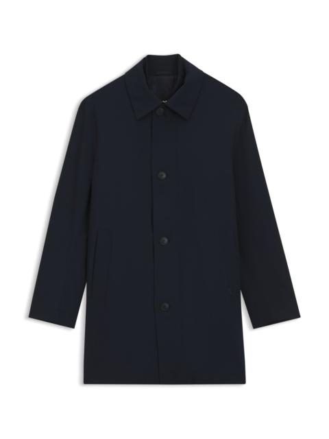 BOSS REGULAR-FIT COAT IN PATTERNED STRETCH FABRIC
