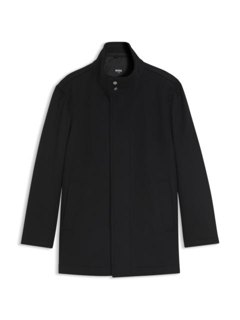BOSS FORMAL COAT IN ITALIAN FABRIC WITH A STAND COLLAR