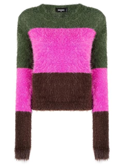 DSQUARED2 striped brushed-effect jumper