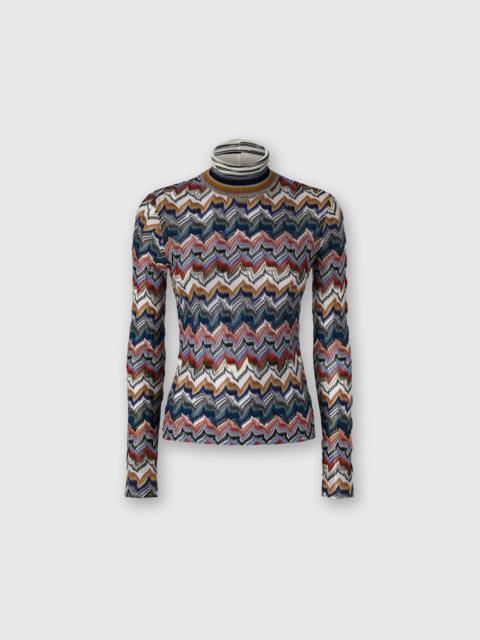 Missoni Slim fit high-neck sweater in embroidered lace